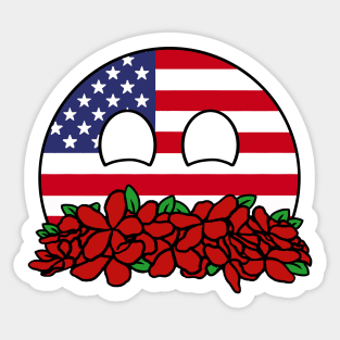 countryballs america play flowers Sticker